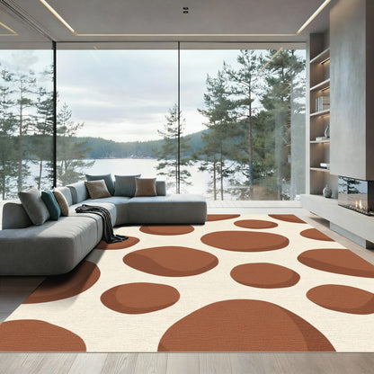 Brown Cream Organic Blobs Rug