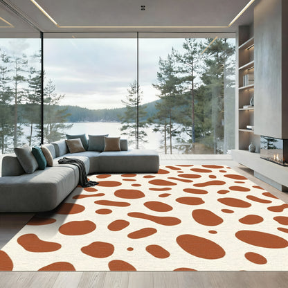 Brown Polka Dot Spotty Texture Rug