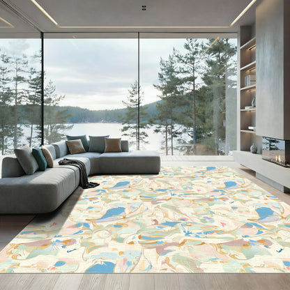 Pastel Eclectic Abstract Swirls Rug