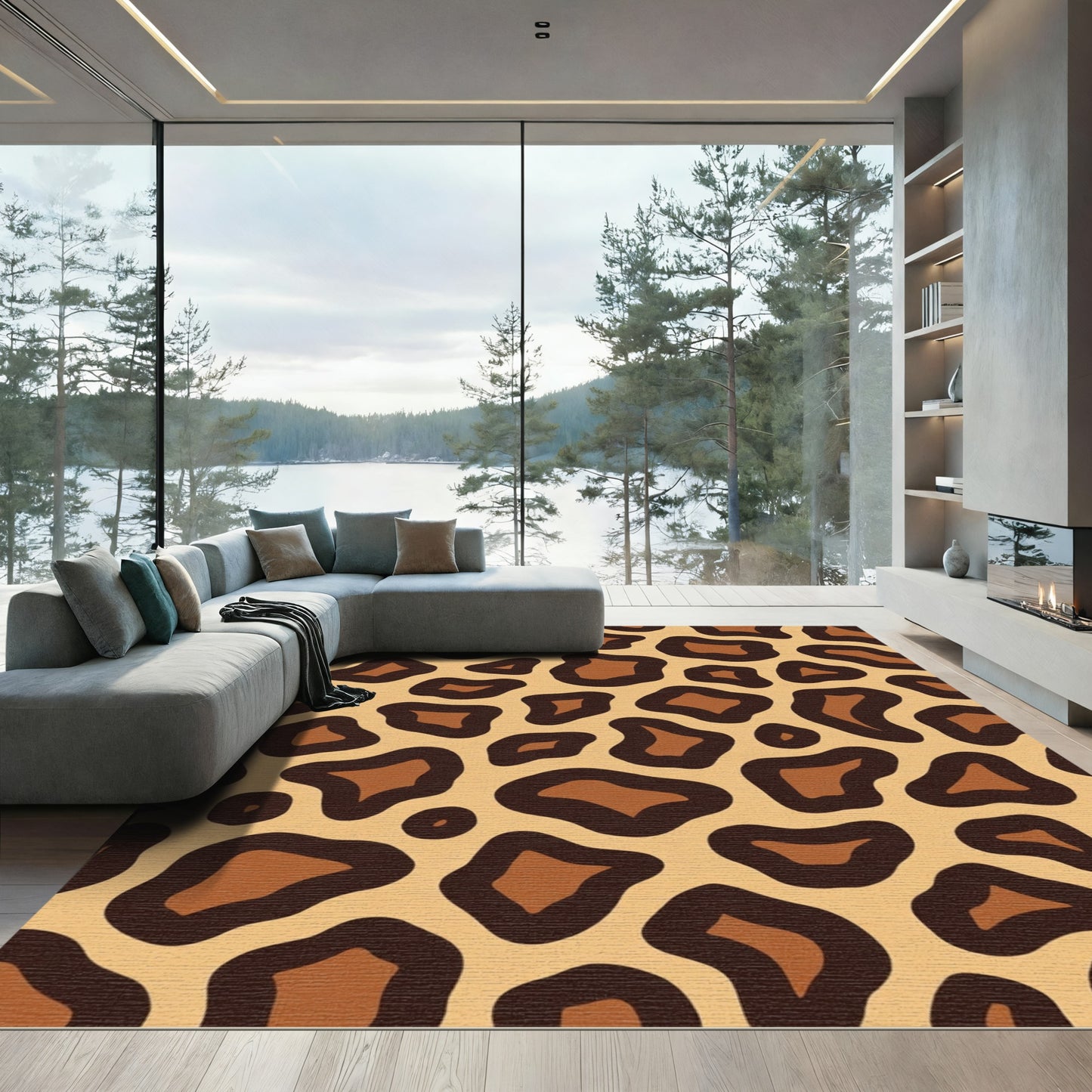 Bold Leopard Spot Print Rug