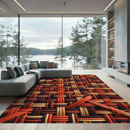 Woven Earth Tone Multi Strand Rug