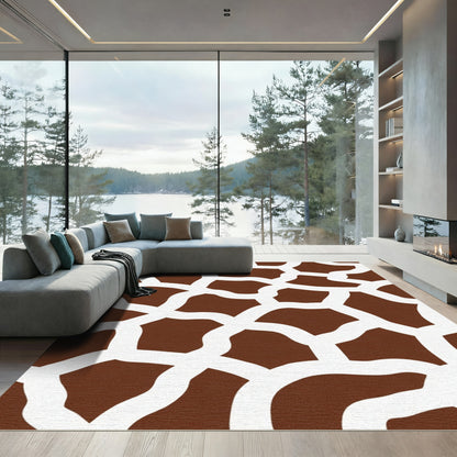 Brown White Natural Animal Spots Rug