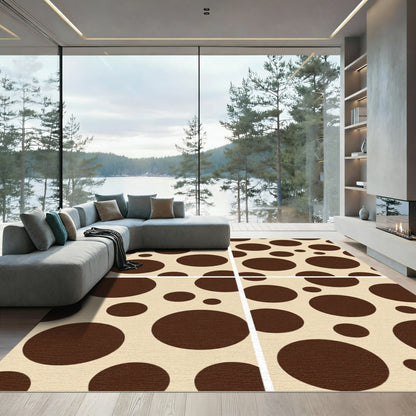 Modern Brown Polka Dot Circles Rug