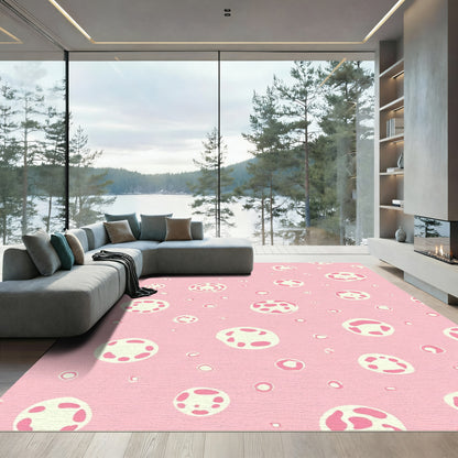 Pink Cream Circles Scatter Rug