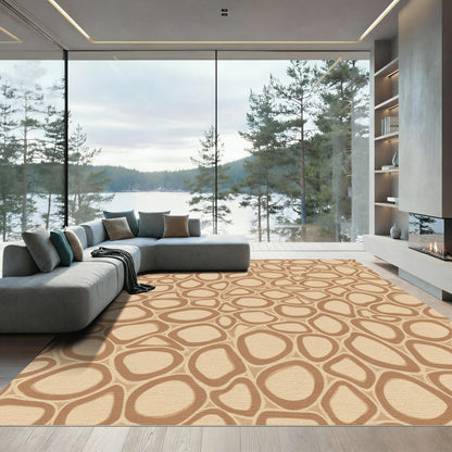 Earthy Tone Organic Cell Overlay Rug