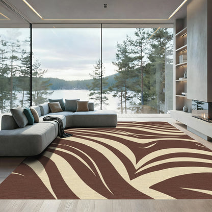 Cocoa Cream Wavy Stripe Rug