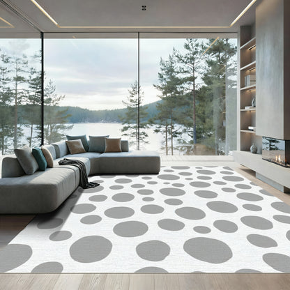 Gray Dots Scatter Art Rug