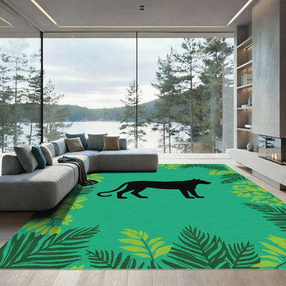 Black Panther Tropical Jungle Theme Rug