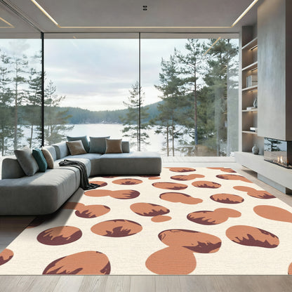 Brown And Tan Abstract Organic Shapes Rug