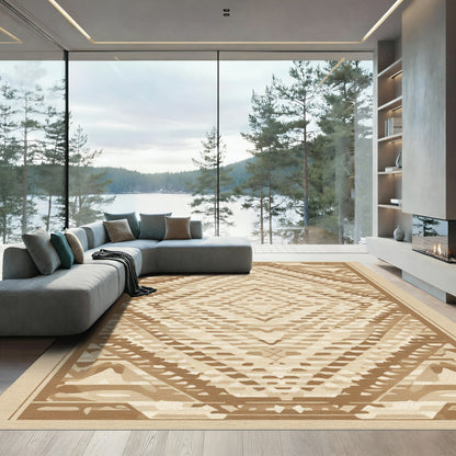 Earth Tones Geometric Diamond Gradient Rug