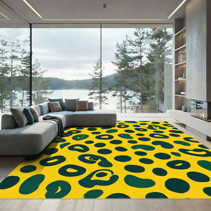 Yellow And Green Leopard Spots Rug