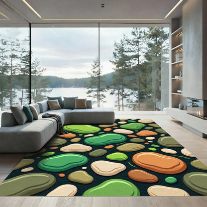 Smooth Pebbles In Earthy Tones Rug
