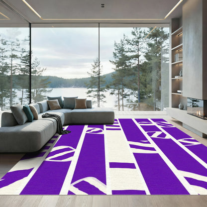 Bold Purple Stripe Abstract Rug
