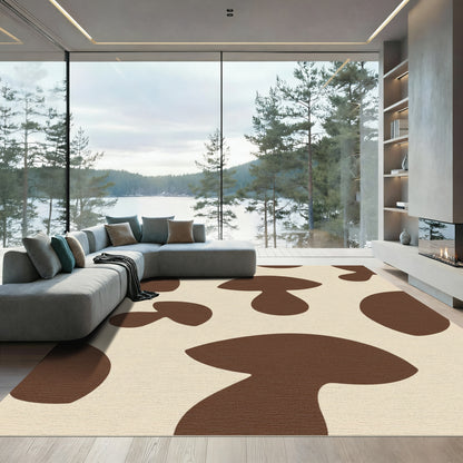 Charming Brown Mushroom Spots Rug