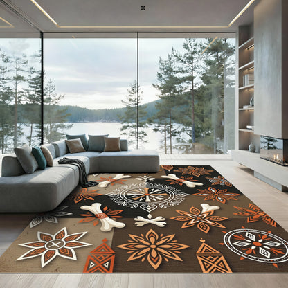 Tribal Bone And Blossom Collage Rug