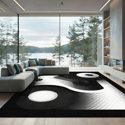 Monochromatic Geometric Circles and Grids Rug