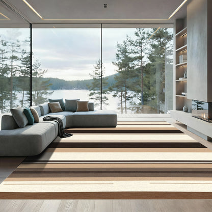 Earthy Neutrals Wide Stripe Rug