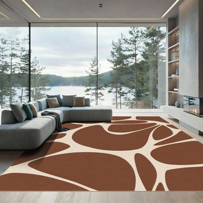 Brown Giraffe Spots Organic Curve Rug
