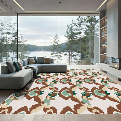 Earthy Tones Irregular Art Rug