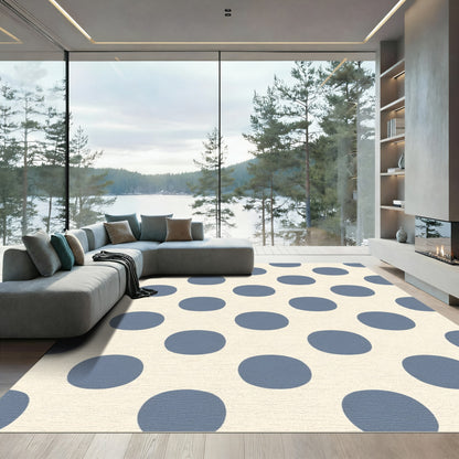 Indigo Polka Dot Grid Rug