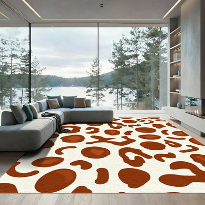 Brown Spots Animal Print Rug