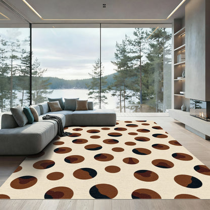 Brown Polka Dot Contemporary Pattern Rug
