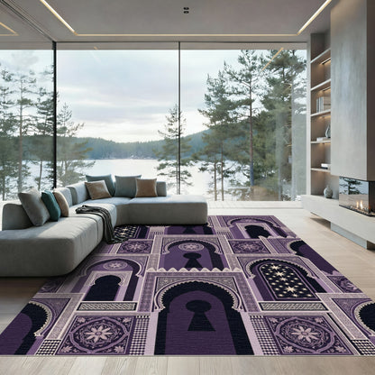 Regal Purple Archway Star Window Rug
