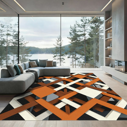 Autumn Intersecting Geometric Lattice Rug