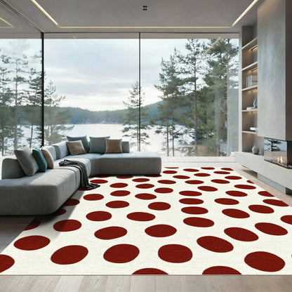 Classic Red Polka Dot Spot Rug