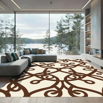 Brown Woven Lattice Ornament Rug