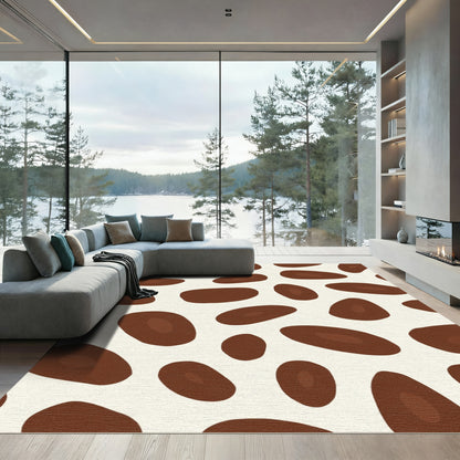 Brown Cream Organic Spots Rug