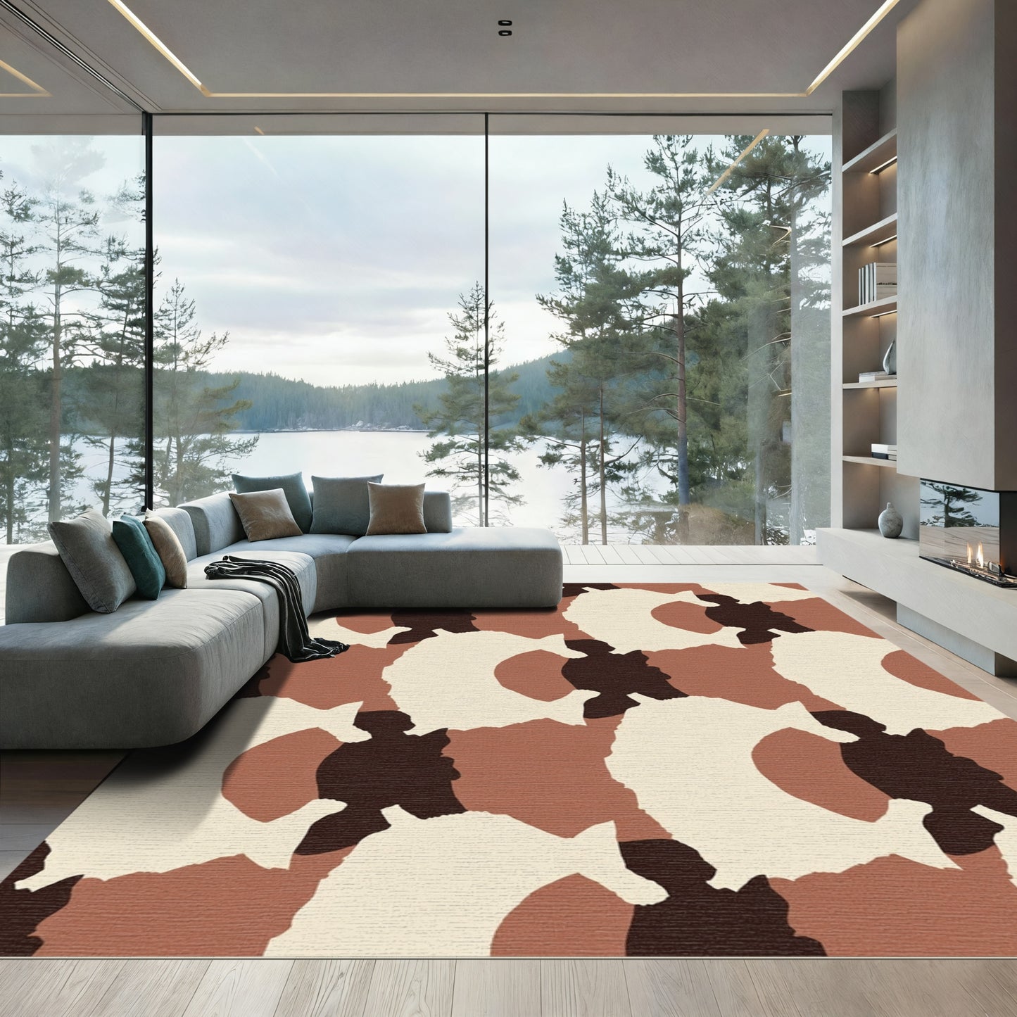 Earthy Tone Abstract Organic Rug