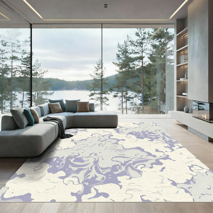 Lilac And Cream Swirl Wash Rug