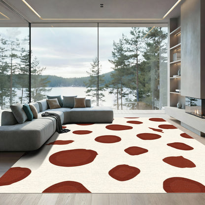 Brown Spots on Cream Background Rug