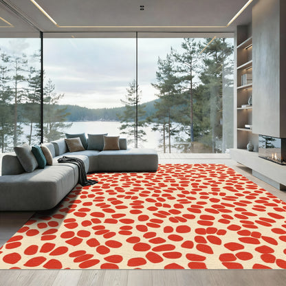 Crimson Pebble Scatter Rug