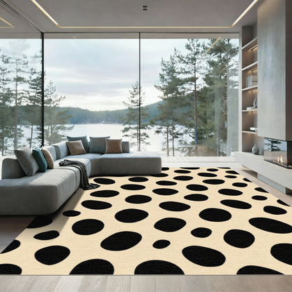 Cream and Black Spotty Scatter Rug