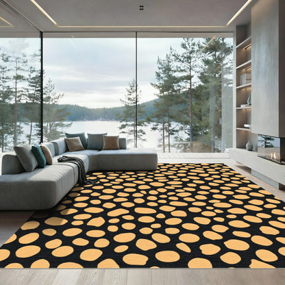 Bold Orange Spots Textured Rug