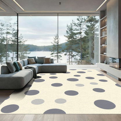 Classic Grey Polka Dot Scatter Rug