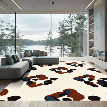 Abstract Animal Print Cream Rug