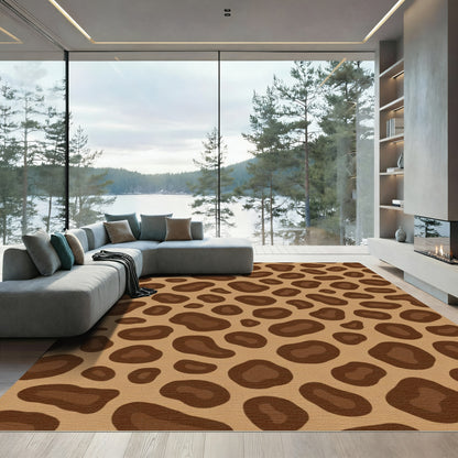 Brown Leopard Spot Organic Rag Rug