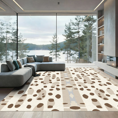 Neutral Abstract Contemporary Blotted Shape Rug