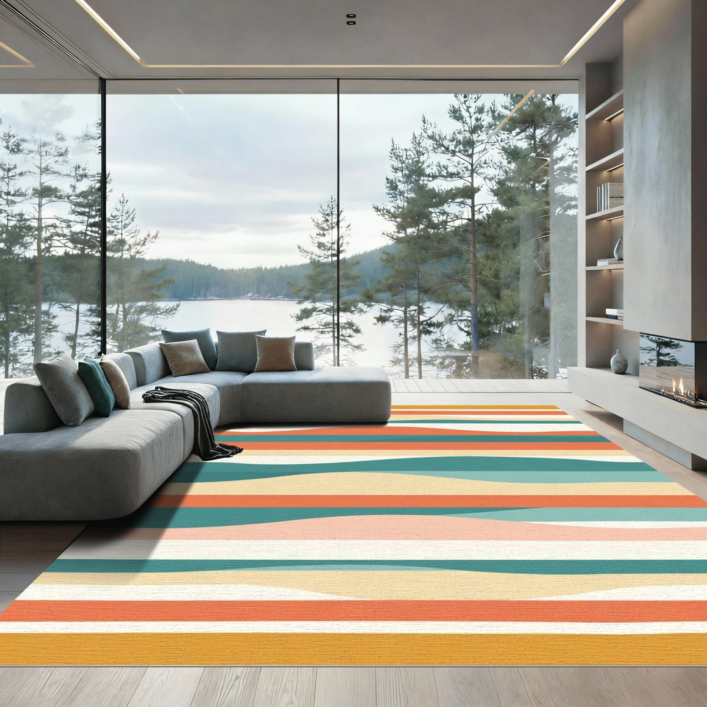 Retro Wavy Stripe Archival Rug