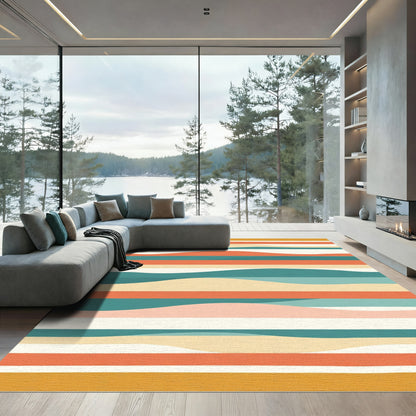 Retro Wavy Stripe Archival Rug