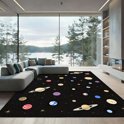 Whimsical Space Celestial Planets Rug