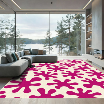 Vibrant Magenta Blob Scatter Rug