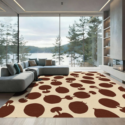 Brown Organic Shapes Textured Rug