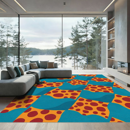 Crimson Dot Organic Wave Rug