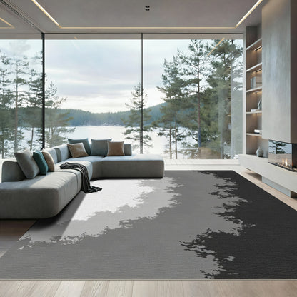 Subtle Gray Jagged Gradient Rug