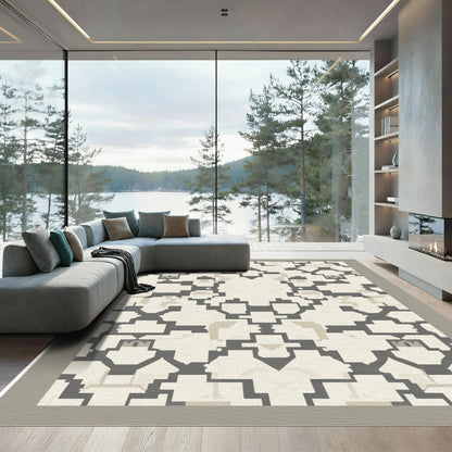 Neutral Geometric Arch Medallion Rug