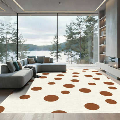 Warm Brown Polka Dot Scatter Rug
